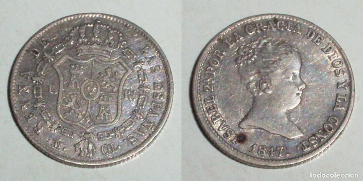M&uuml;nzen von Spanien: 1 Real 1847 Madrid- CL