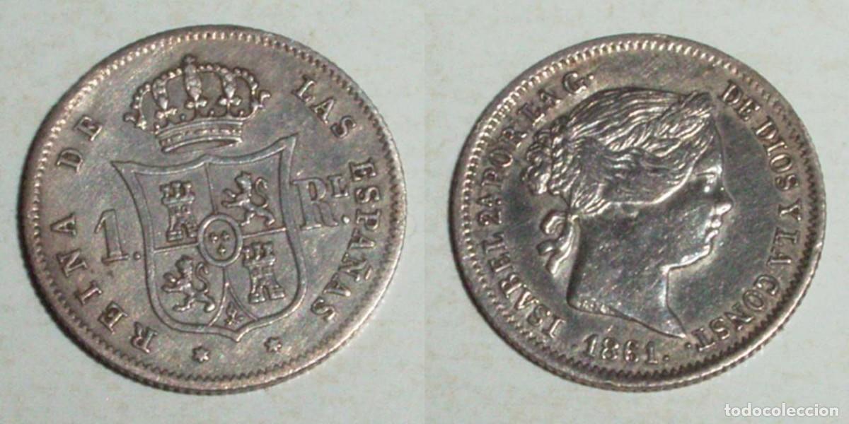 Monedas de Espa&ntilde;a: 1 Real 1861 Madrid .