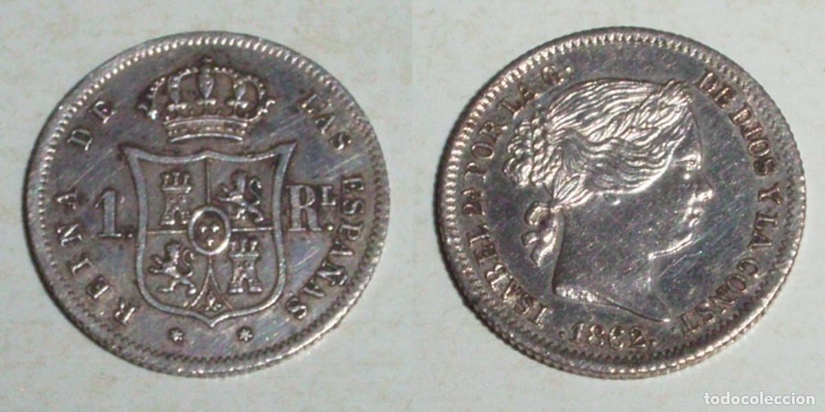Monedas de Espa&ntilde;a: 1 Real 1862 Madrid .