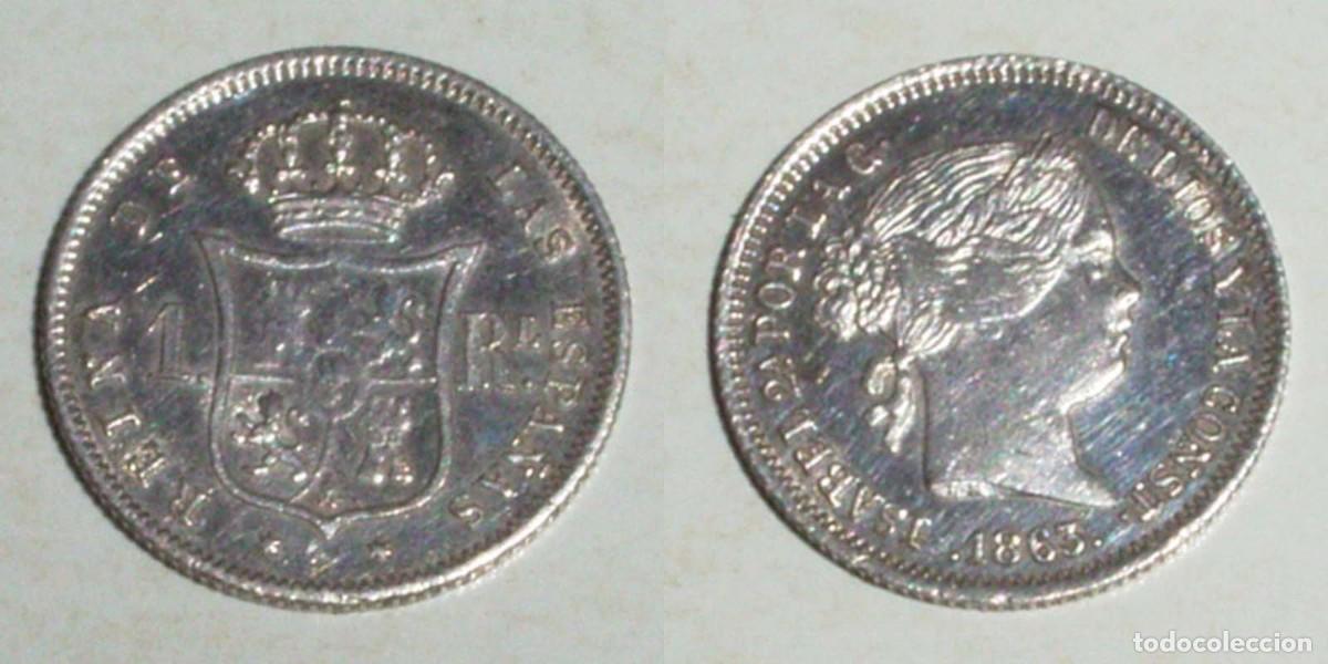 Monedas de Espa&ntilde;a: 1 Real 1863 Madrid .