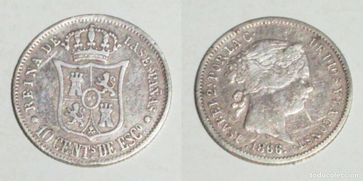 Monedas de Espa&ntilde;a: 10 Ctmos. Escudo 1866 Sevilla