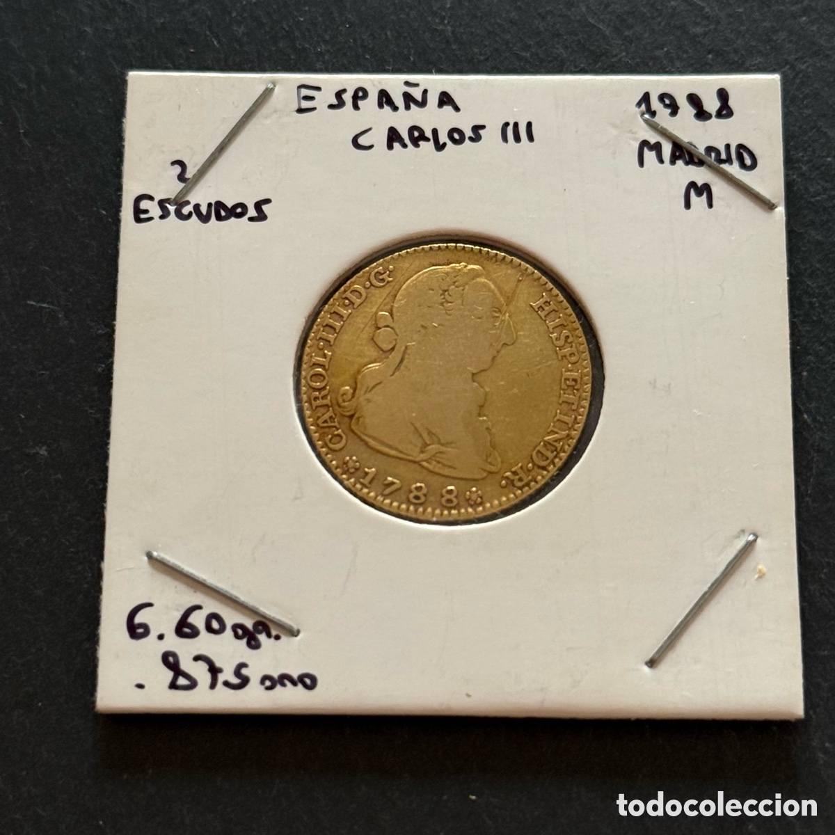 Monedas de Espa&ntilde;a: Oro - Carlos III - 2 Escudos 1788 - Madrid - M