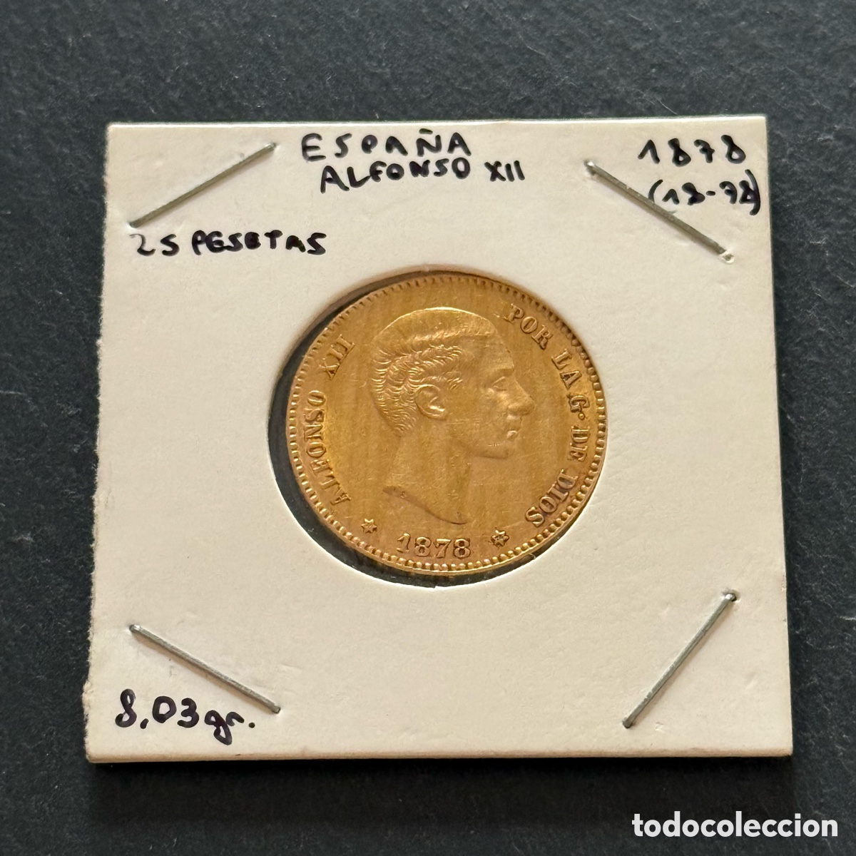 Monedas de Espa&ntilde;a: Oro - Alfonso XII - 25 Pesetas - 1878 - DEM