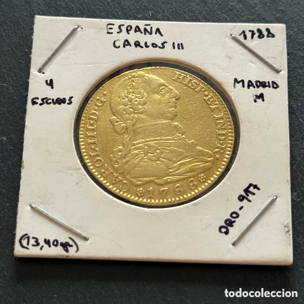 Monedas de Espa&ntilde;a: Oro - 4 Escudos - Carlos III - 1788 - Madrid M M