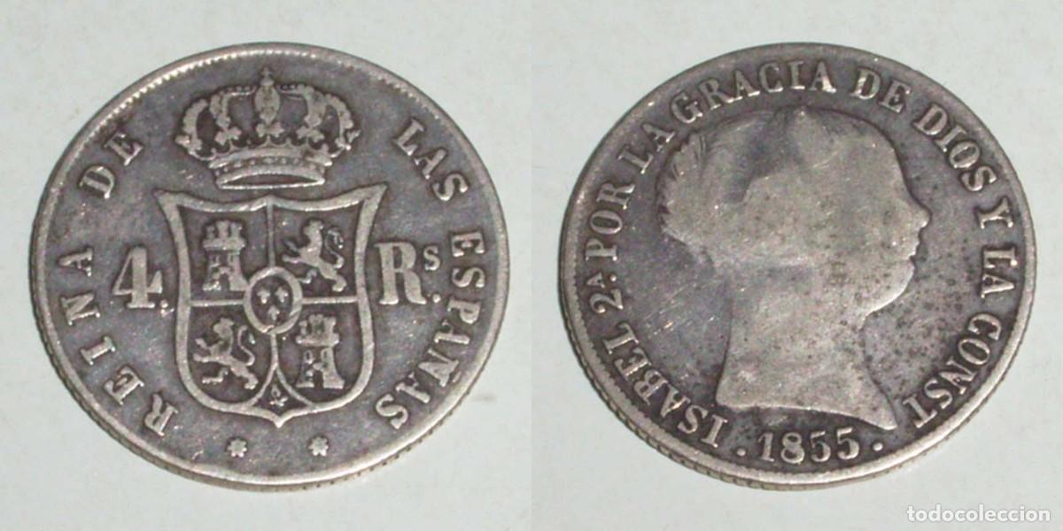 Monedas de Espa&ntilde;a: 4 Reales 1855 Sevilla