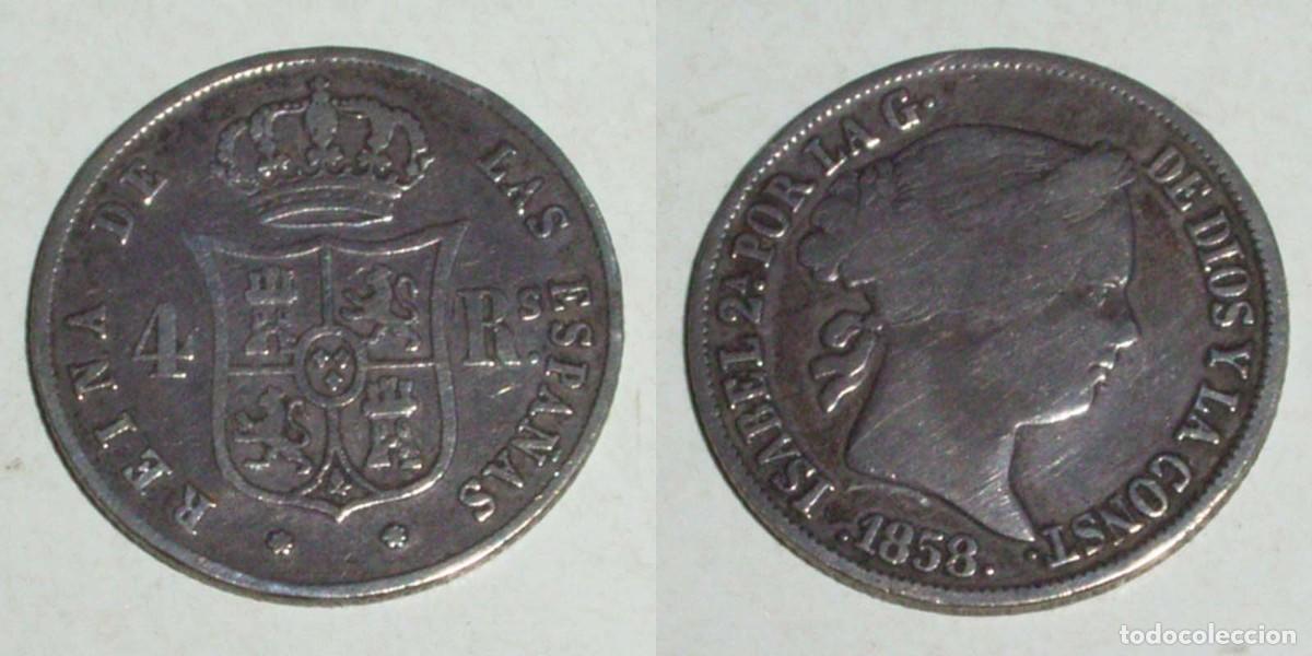 Monedas de Espa&ntilde;a: 4 Reales 1858 Sevilla