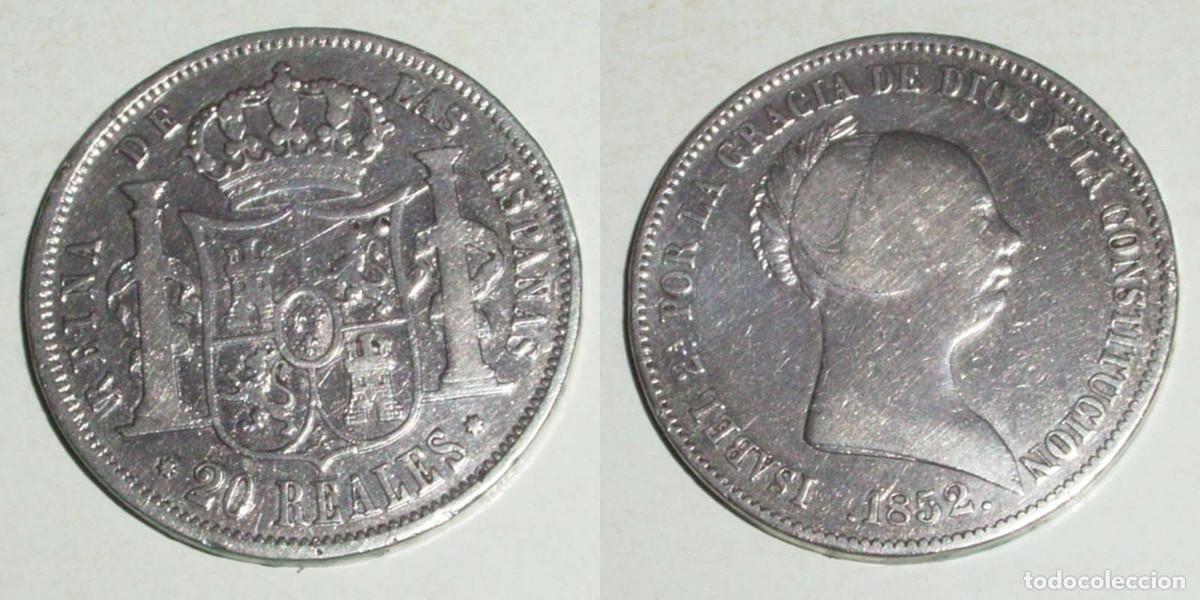Monedas de Espa&ntilde;a: 20 Reales 1852 Sevilla