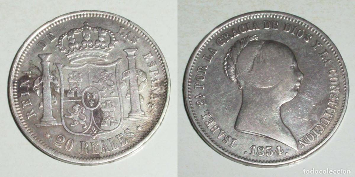 Monedas de Espa&ntilde;a: 20 Reales 1854 Madrid