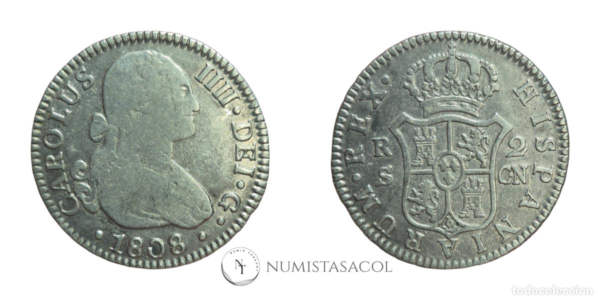 Monedas de Espa&ntilde;a: NT / CARLOS IV 2 REALES 1808 SEVILLA (E1279) - Foto 3
