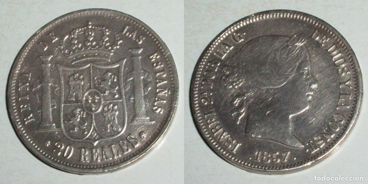 Monedas de Espa&ntilde;a: 20 Reales 1857 Sevilla