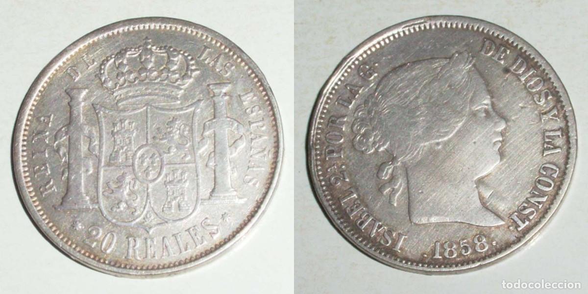 Monedas de Espa&ntilde;a: 20 Reales 1858 Sevilla - Foto 1
