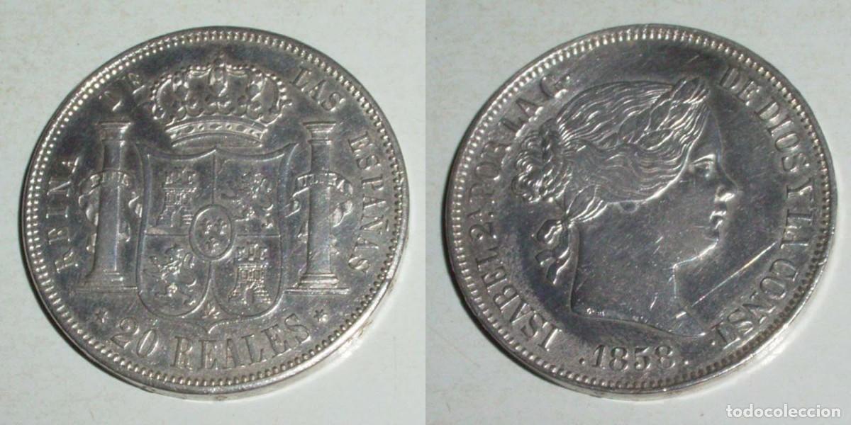 Monedas de Espa&ntilde;a: 20 Reales 1858 Madrid AG EBC 195,00