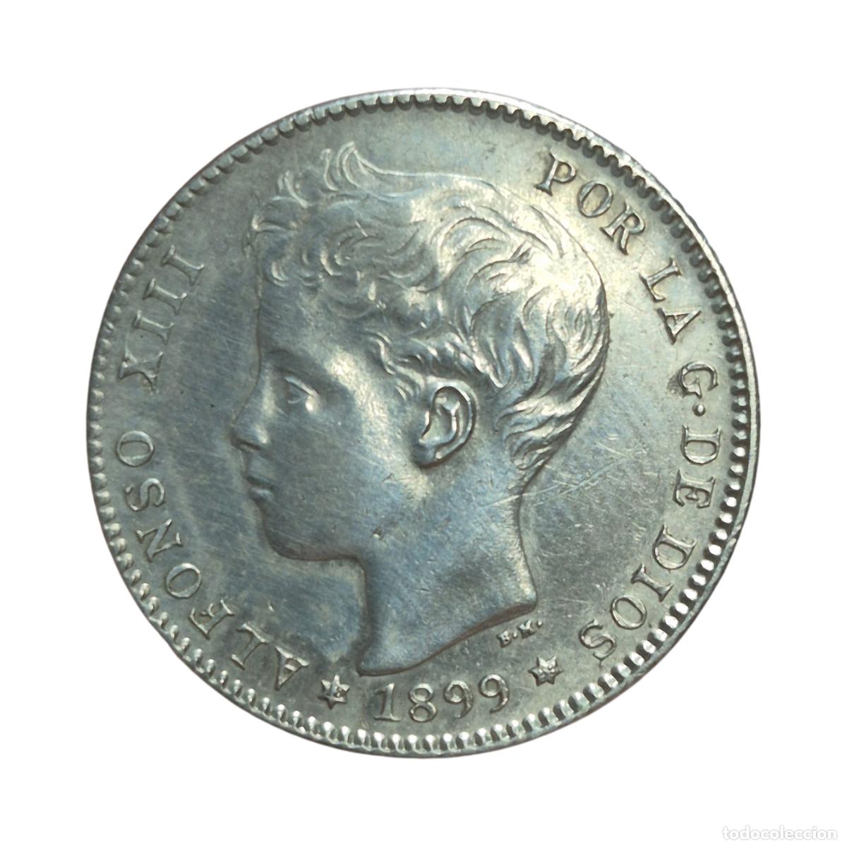 M&uuml;nzen von Spanien: NT / ALFONSO XIII 1 PESETA 1899 *18 *99 (E1280)
