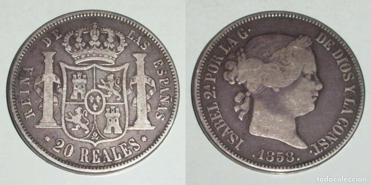 Monedas de Espa&ntilde;a: 20 Reales 1858 Madrid - Foto 1