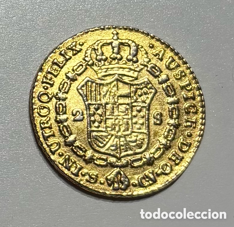 Monedas de Espa&ntilde;a: Moneda Oro 2 Escudos Carlos IV 1798 &ndash; Ceca Sevilla (S) &ndash; Ensayador R &ndash; Pieza Original