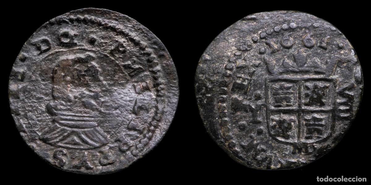 Moedas de Espanha: 1661, 8 Maravedis Philips IV, Madrid Mint - 20 mm / 1,69 gr.Bust of Philip IV facing right. Crowned