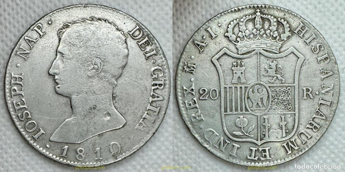 Monedas de Espa&ntilde;a: 3935 ESPA&Ntilde;A 1810 JOSE NAPOLEON 1810 20 REALES