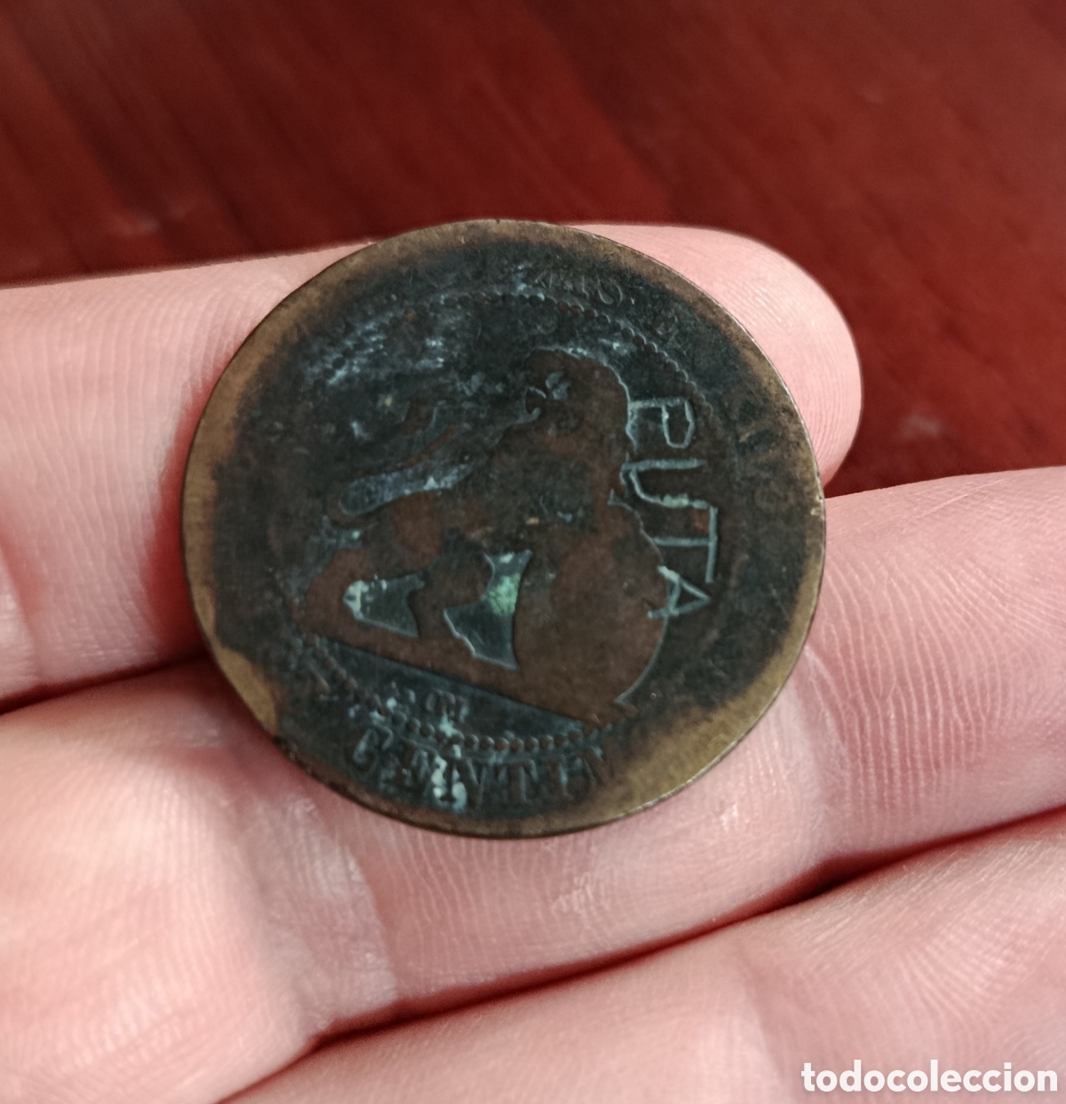 Monedas de Espa&ntilde;a: GOBIERNO PROVISIONAL. DIEZ C&Eacute;NTIMOS. 1870. RESELLO PUTA CONTRAMARCA
