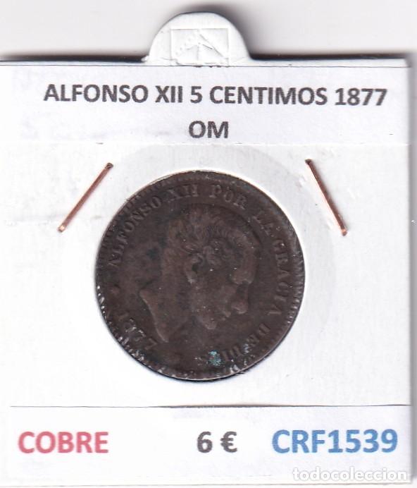 Monete da Spagna: CRF1539 MONEDA ESPA&Ntilde;A ALFONSO XII 5 CENTIMOS 1877 COBRE OM
