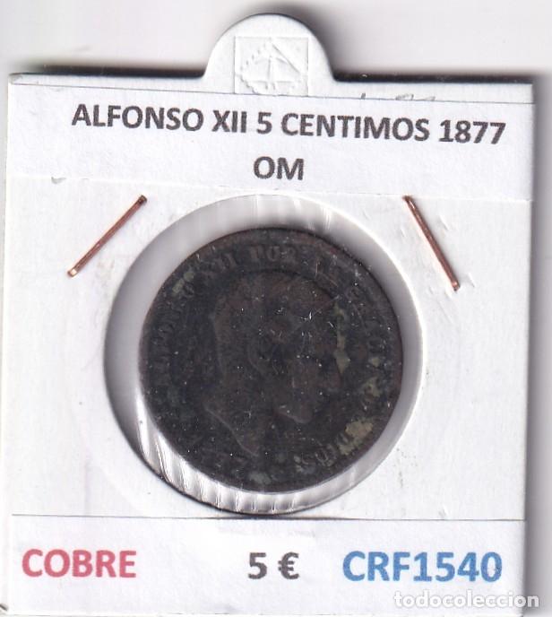 Monete da Spagna: CRF1540 MONEDA ESPA&Ntilde;A ALFONSO XII 5 CENTIMOS 1877 COBRE OM
