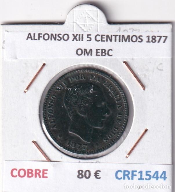 Monete da Spagna: CRF1544 MONEDA ESPA&Ntilde;A ALFONSO XII 5 CENTIMOS 1877 COBRE OM EBC