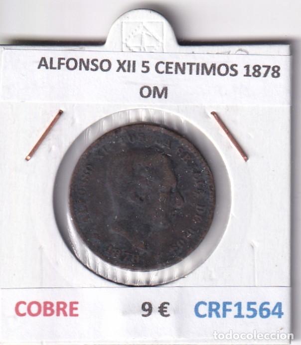 M&uuml;nzen von Spanien: CRF1564 MONEDA ESPA&Ntilde;A ALFONSO XII 5 CENTIMOS 1878 OM COBRE