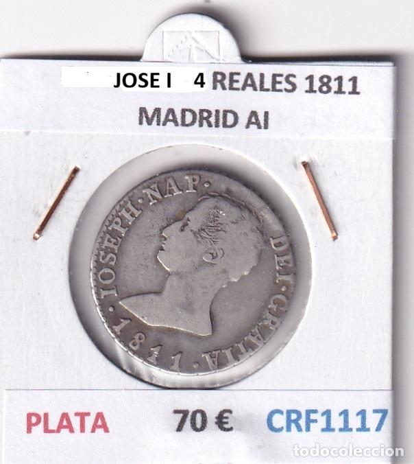 Monedas de Espa&ntilde;a: CRF1117 MONEDA ESPA&Ntilde;A JOSE I 4 REALES 1811 MADRID AI PLATA