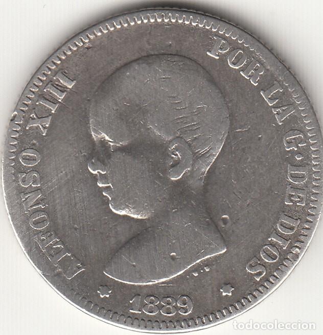 Monedas de Espa&ntilde;a: ALFONSO XIII: 2 PESETAS 1889 MPM / PLATA