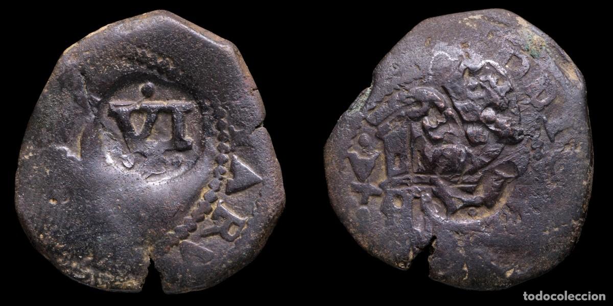 Monedas de Espa&ntilde;a: 1636, 6 Maravedis Philips IV Resello, Sevilla Mint - 23 mm / 4,74 gr.
