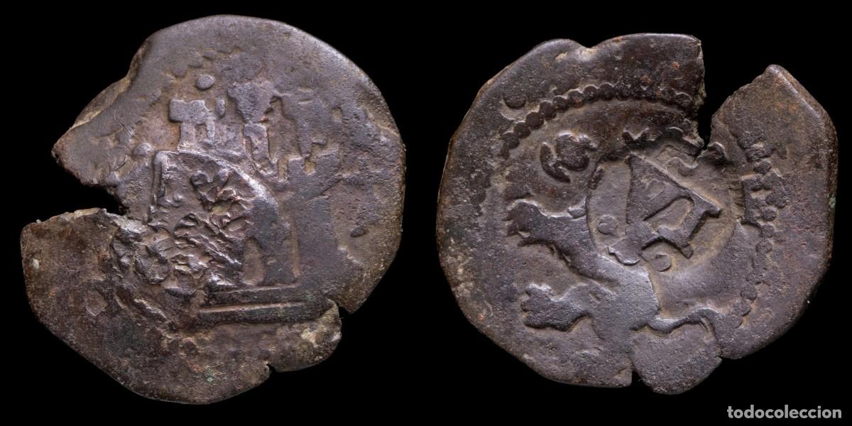 Monedas de Espa&ntilde;a: 1636, 6 Maravedis Philips IV Resello, Sevilla Mint - 23 mm / 3,72 gr.