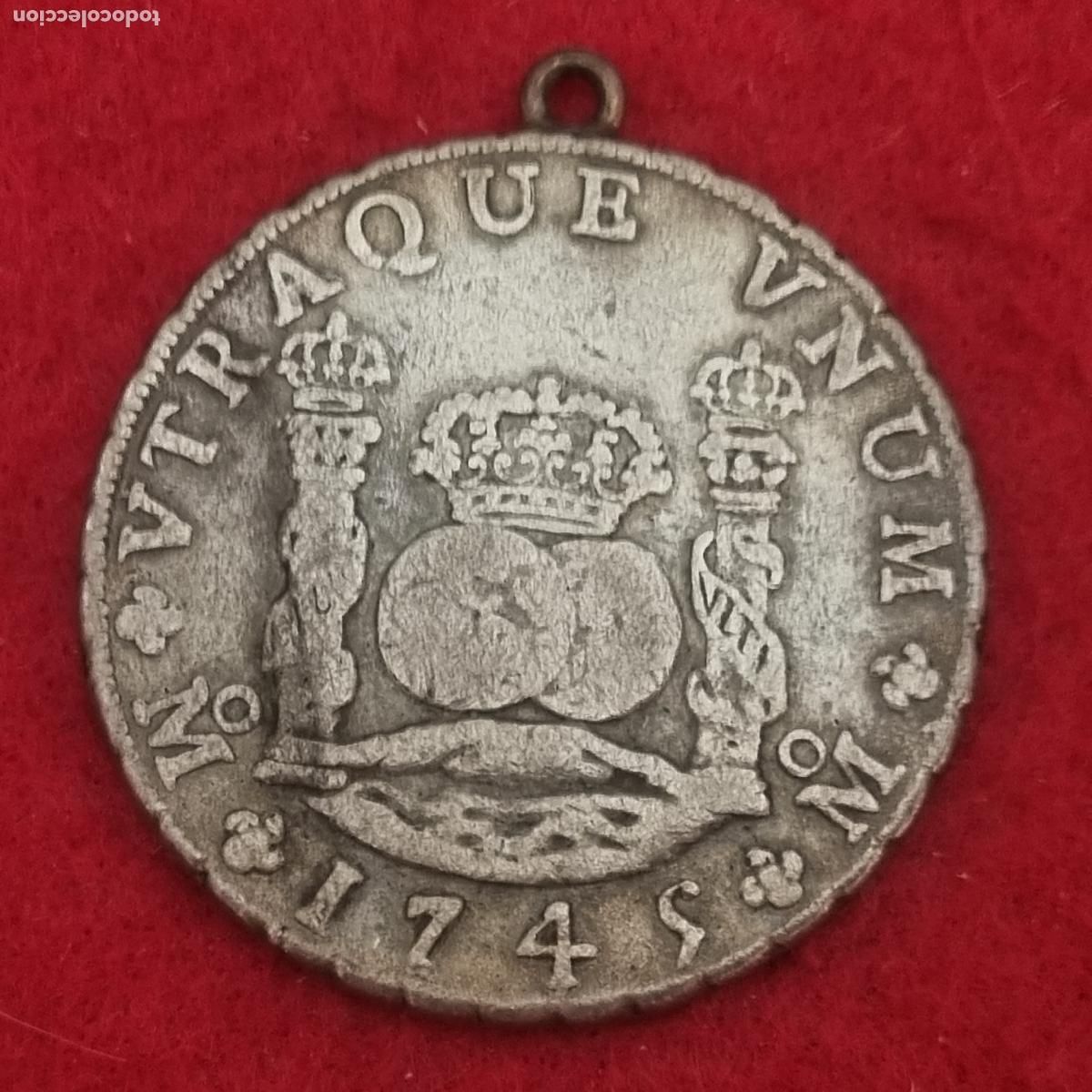 Monedas de Espa&ntilde;a: MONEDA COLUMNARIO 8 REALES FELIPE V 1749 MEXICO MBC- VER FOTOS ORIGINAL M1365