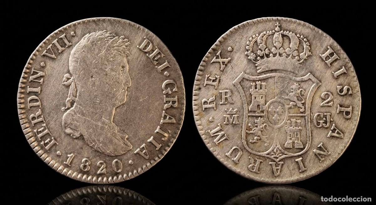 Monedas de Espa&ntilde;a: Espa&ntilde;a Fernando VII - 2 Reales 1820 CJ Madrid Km 460.2 Plata