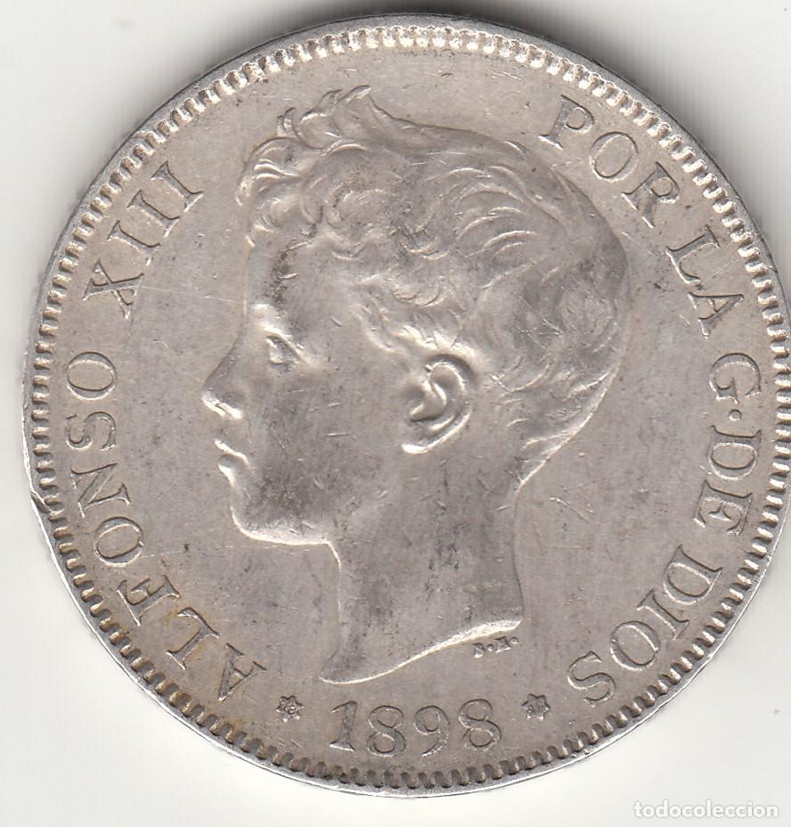 Monedas de Espa&ntilde;a: ALFONSO XIII: 5 PESETAS 1898 SGV ESTERELLAS 18-98 / PLATA