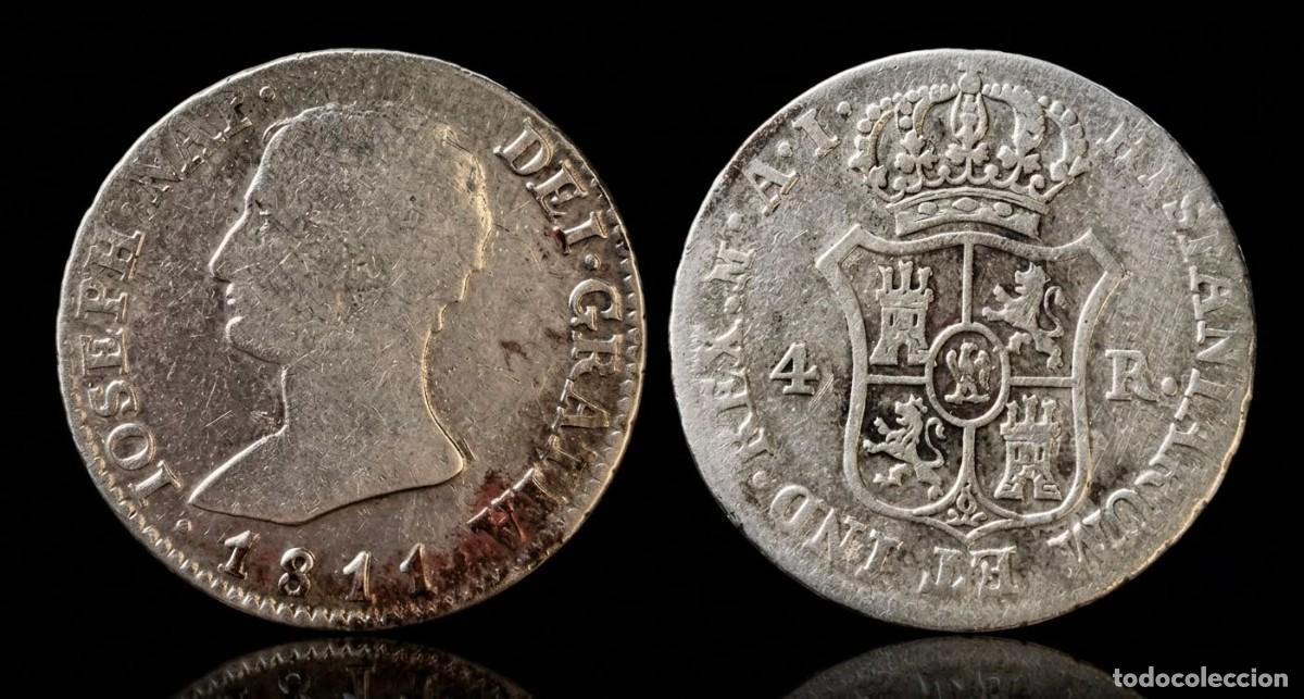 Monedas de Espa&ntilde;a: Espa&ntilde;a Jos&eacute; I Napole&oacute;n - 4 Reales 1811 M Madrid Km 540.1 Plata