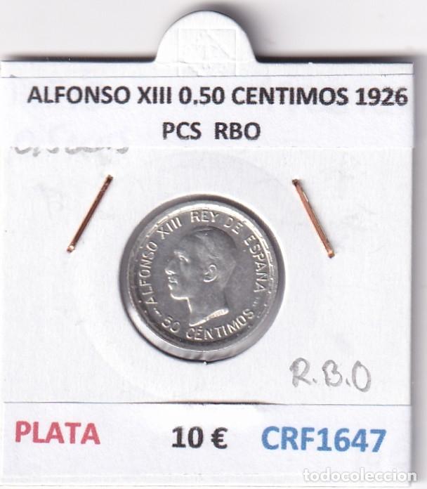 Monedas de Espa&ntilde;a: CRF1647 MONEDA ESPA&Ntilde;A ALFONSO XIII 0,50 CENTIMOS 1926 PCS PLATA RESTOS BRILLO ORIGINAL