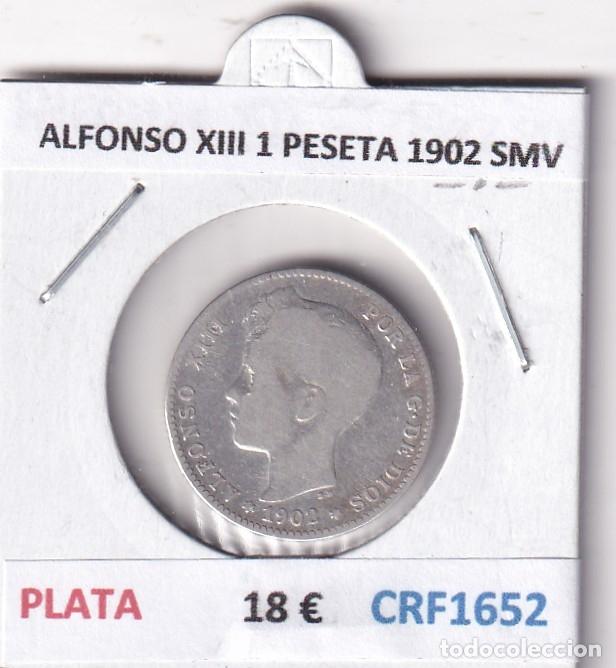 Monedas de Espa&ntilde;a: CRF1652 MONEDA ESPA&Ntilde;A ALFONSO XIII 1 PESETA 1902 SMV PLATA