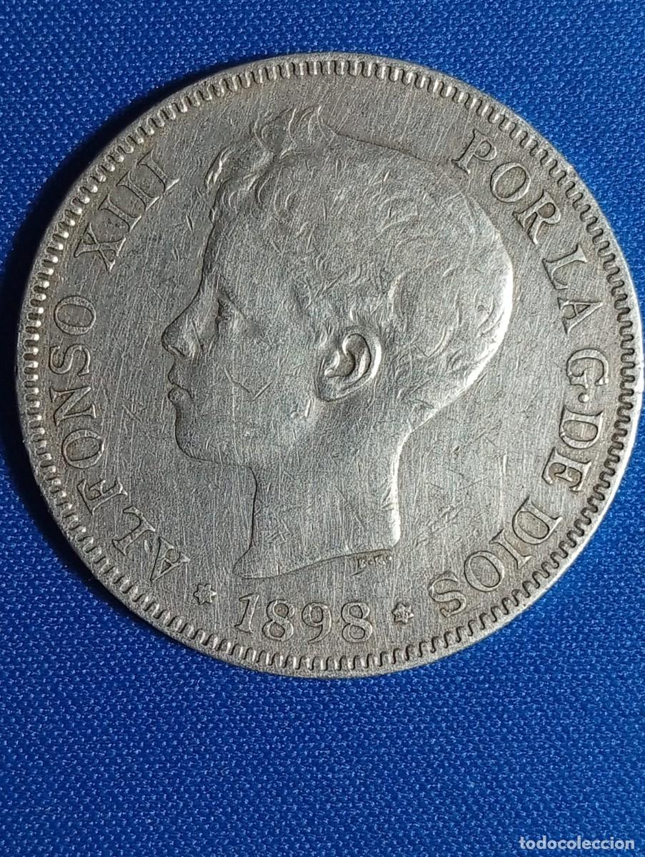 Monedas de Espa&ntilde;a: Moneda plata 5 ptas. Alfonso XIII 1898