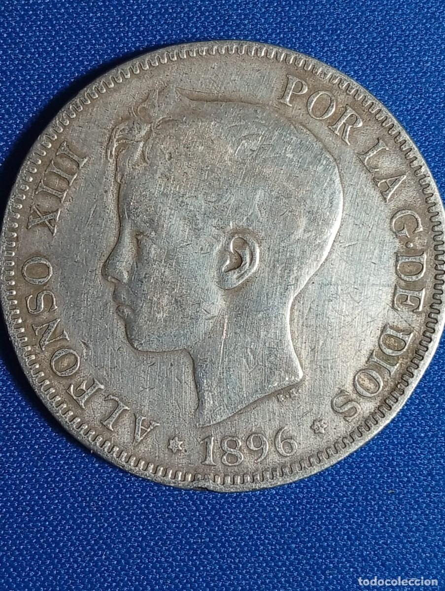 Monedas de Espa&ntilde;a: Moneda plata 5 ptas. Alfonso XIII 1896
