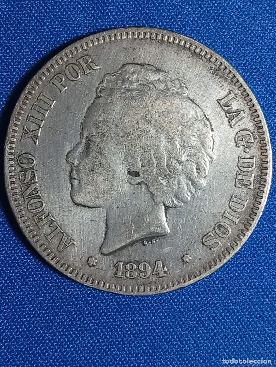 Monedas de Espa&ntilde;a: Moneda plata 5 ptas. Alfonso XIII 1894