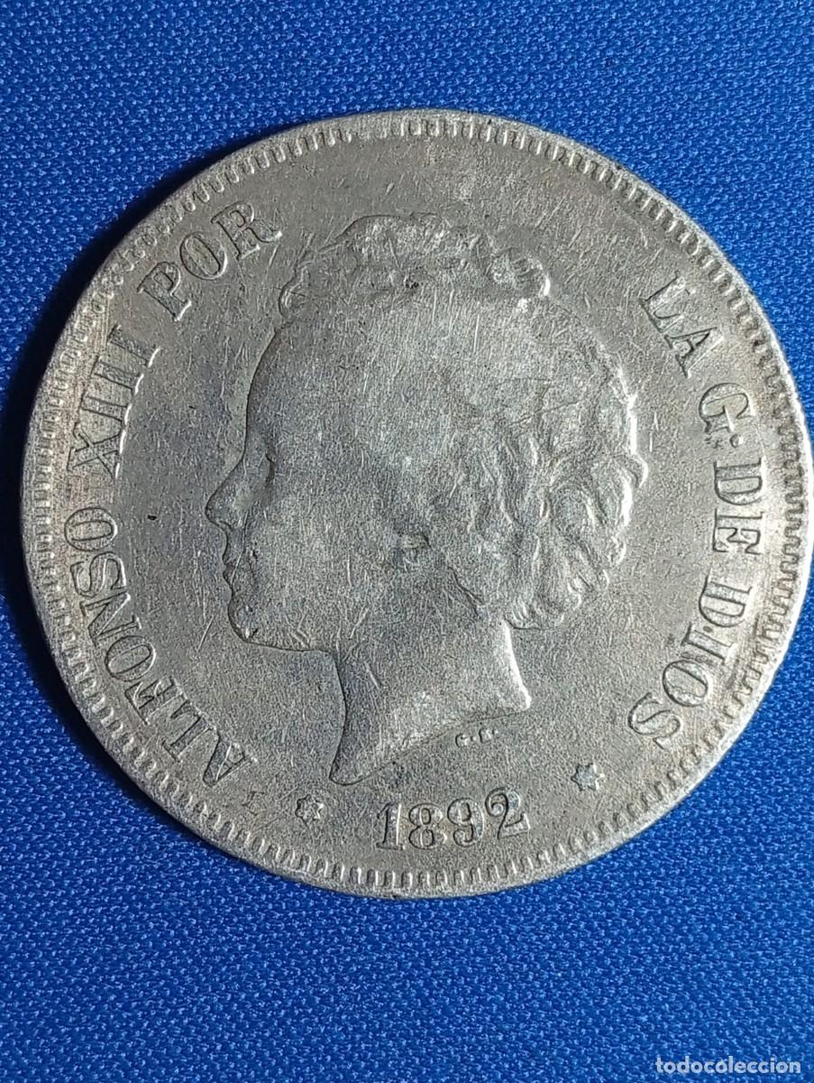 Monedas de Espa&ntilde;a: Moneda plata 5 ptas. Alfonso XIII 1892