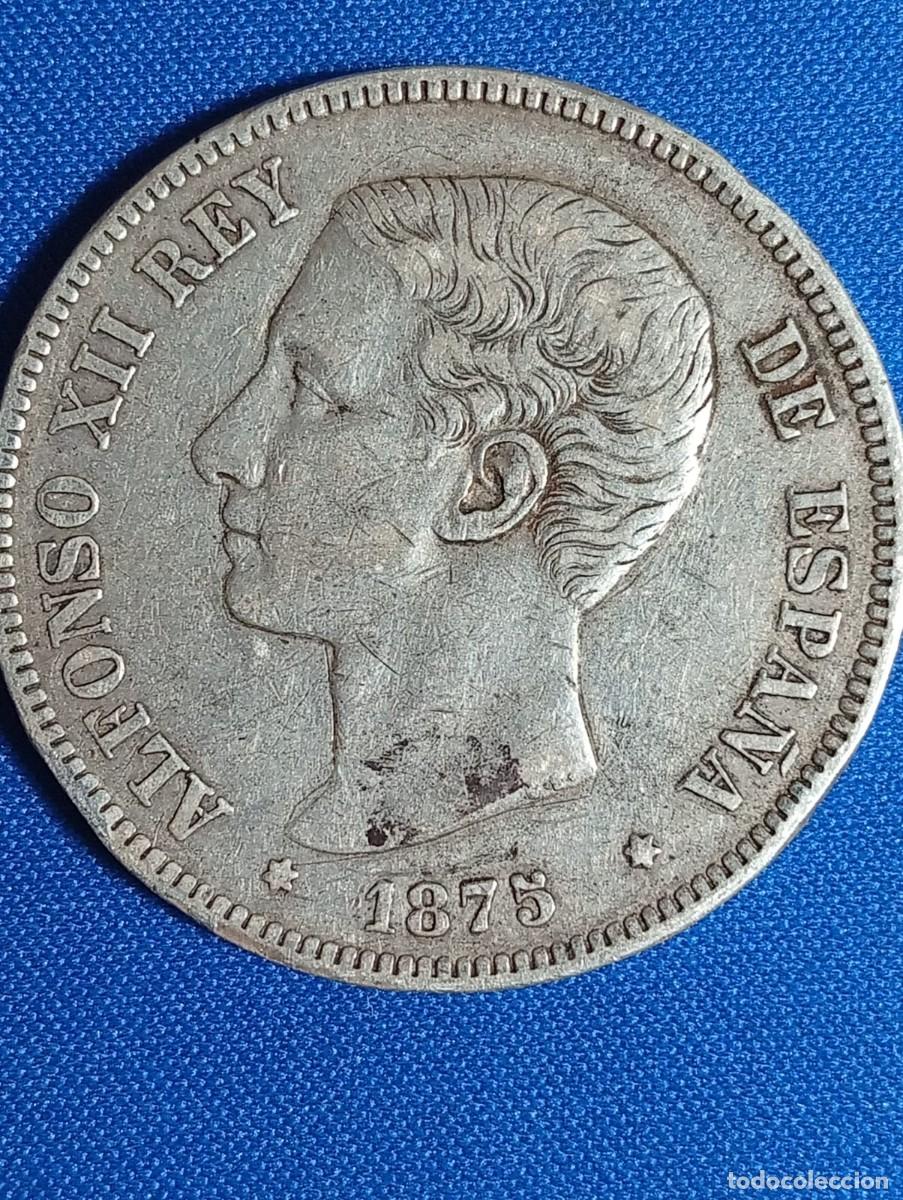 Monedas de Espa&ntilde;a: Moneda plata 5 ptas. Alfonso XII 1875