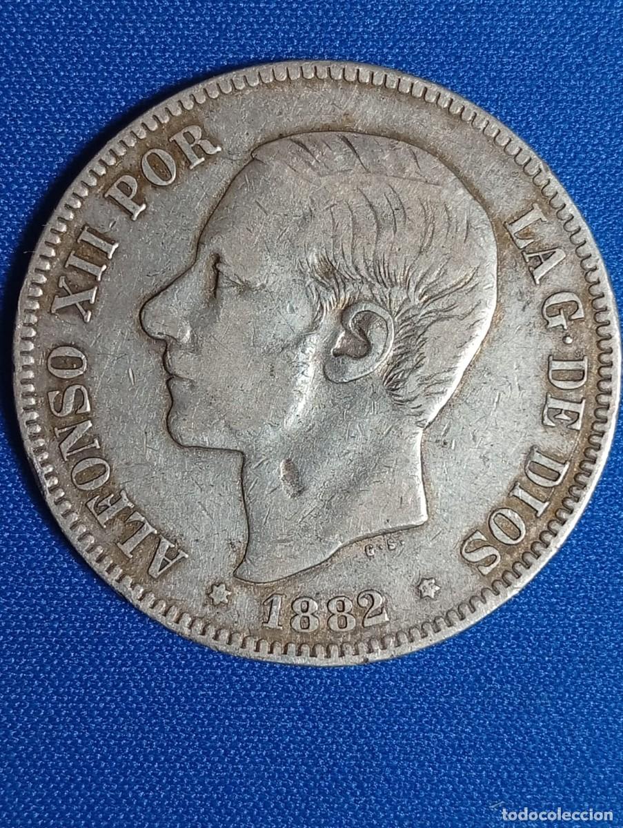 Monedas de Espa&ntilde;a: Moneda plata 5 ptas. Alfonso XII 1882