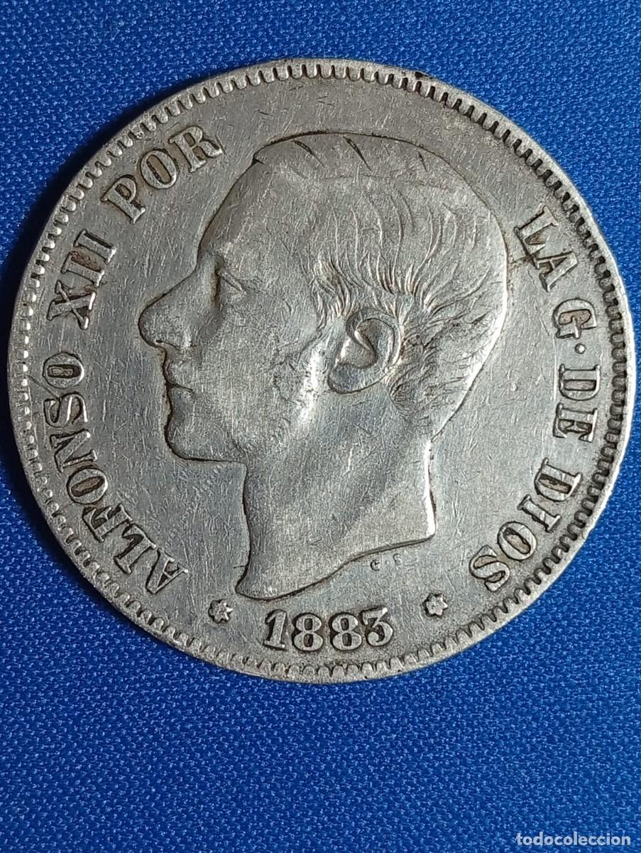 Monedas de Espa&ntilde;a: Moneda plata 5 ptas. Alfonso XII 1883