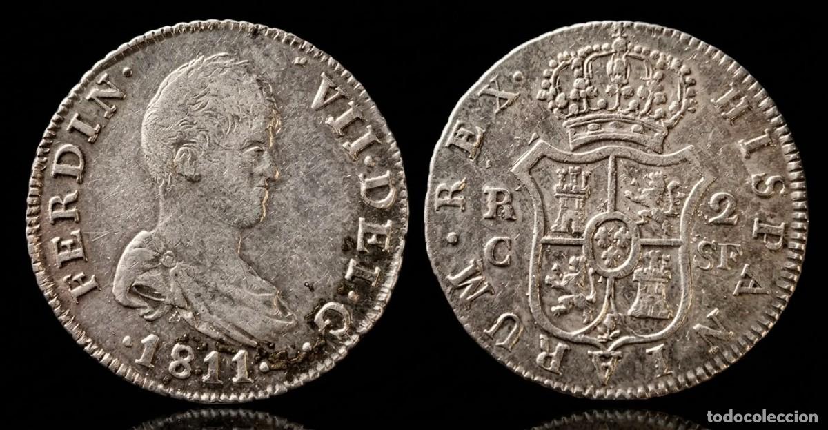 Monedas de Espa&ntilde;a: Espa&ntilde;a Fernando VII - 2 Reales 1811 SF Catalu&ntilde;a Km 474.2 Plata