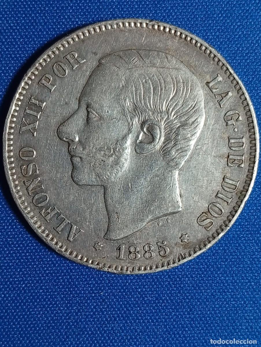 Monedas de Espa&ntilde;a: Moneda plata 5 ptas. Alfonso XII 1885