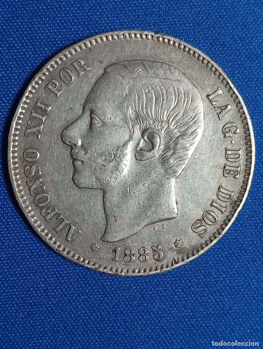Monedas de Espa&ntilde;a: Moneda plata 5 ptas. Alfonso XII 1885