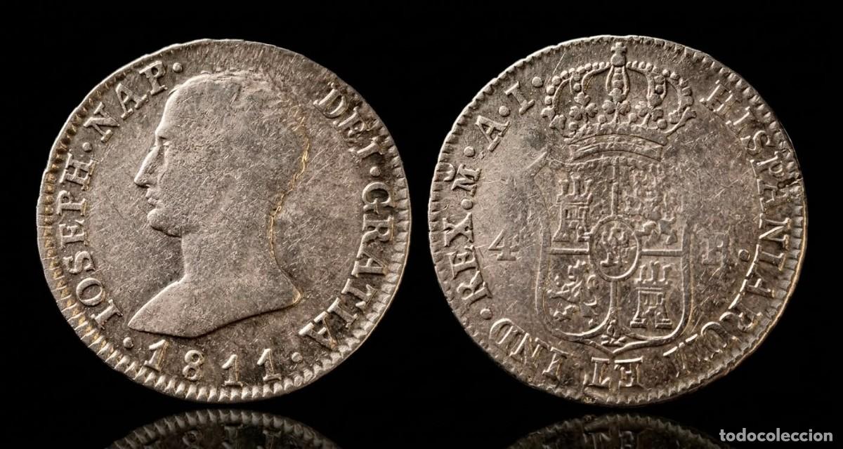 Monedas de Espa&ntilde;a: Espa&ntilde;a Jos&eacute; I Napole&oacute;n - 4 Reales 1811 M Madrid Km 540.1 Plata