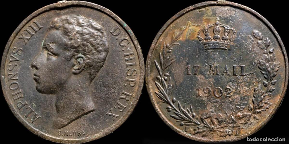 Coins of Spain: 1902, Commemorative Medal oath the Constitution Alfonso XIII - 30 mm / 10.76 gr.