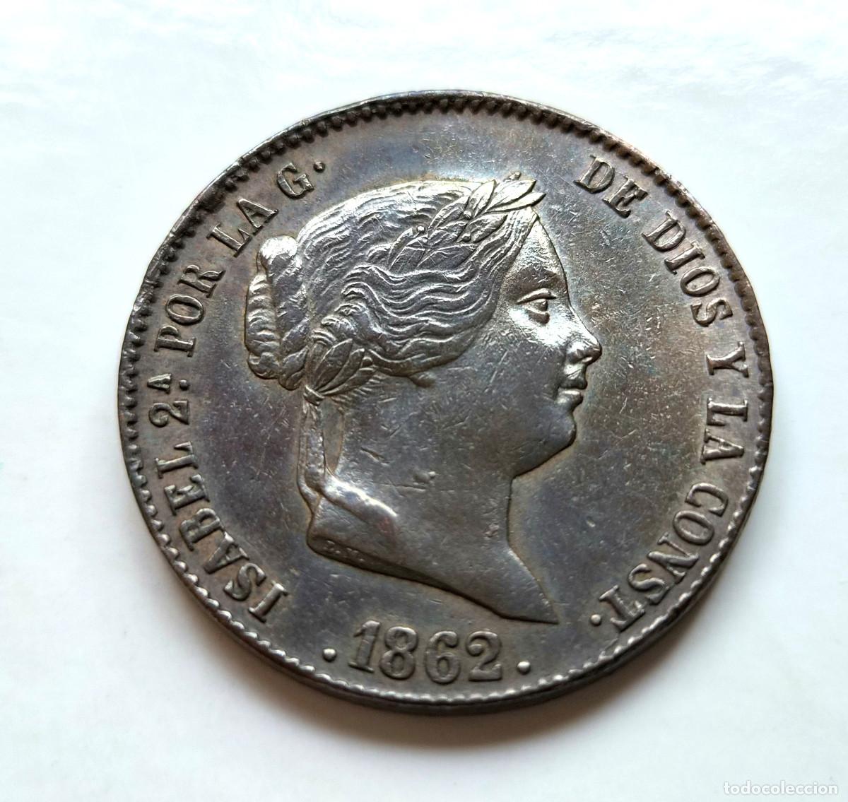 Monedas de Espa&ntilde;a: ISABEL 2&ordf; SEGOVIA. 25 CENTIMOS DE REAL 1862