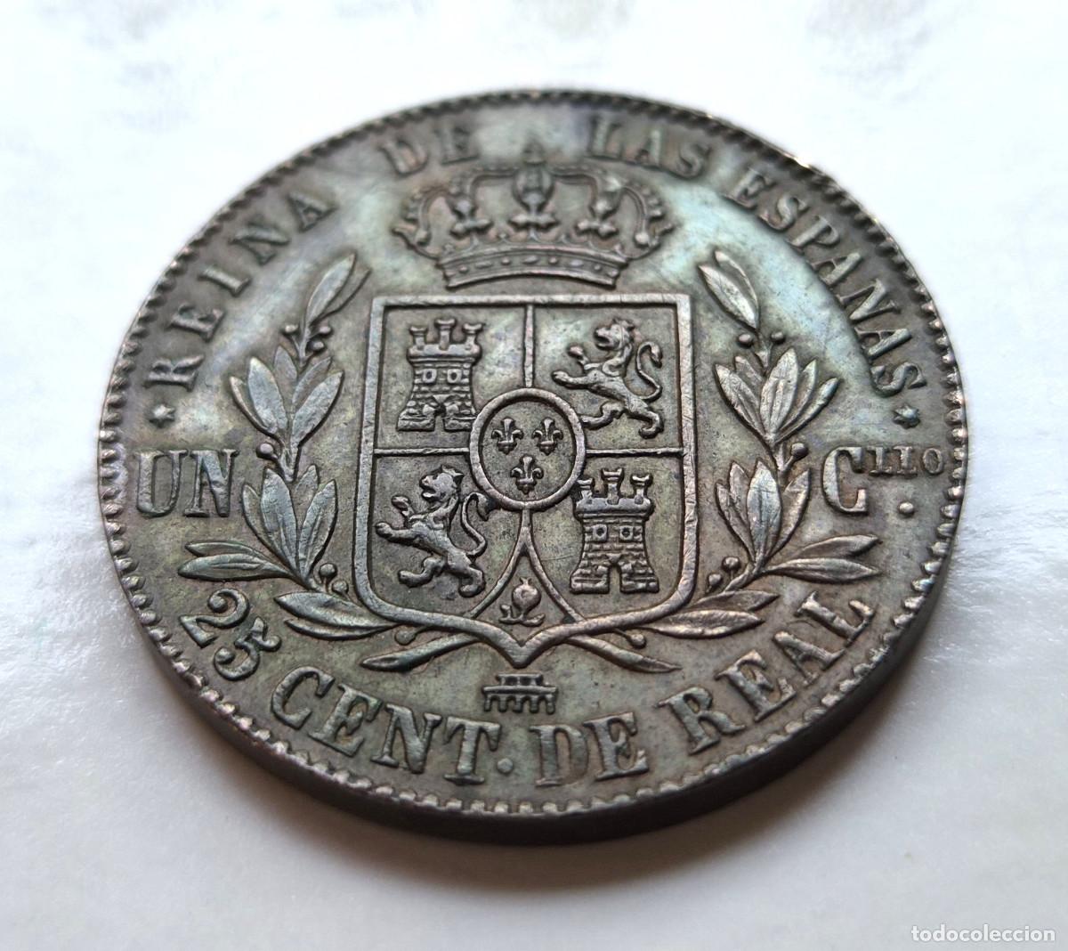 Monedas de Espa&ntilde;a: ISABEL 2&ordf; SEGOVIA. 25 CENTIMOS DE REAL 1862 - Foto 4